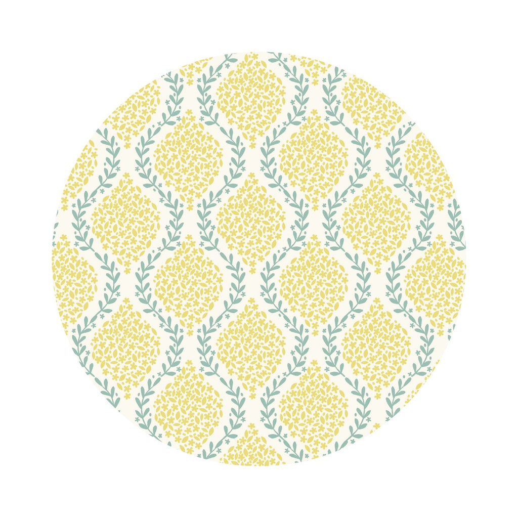 Yellow Floral Trellis - Spring Hare Reloved Collection - Lewis & Irene Fabrics