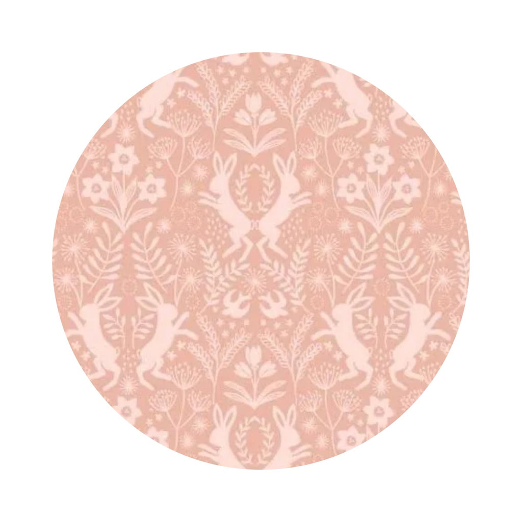 Small Hares in Light Terracotta - Spring Hare Reloved Collection - Lewis & Irene Fabrics