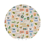 Re-stock! - Botanical Postage Stamps in Khaki Metallic - Curio by Rifle Paper Co. - Cotton + Steel Fabrics