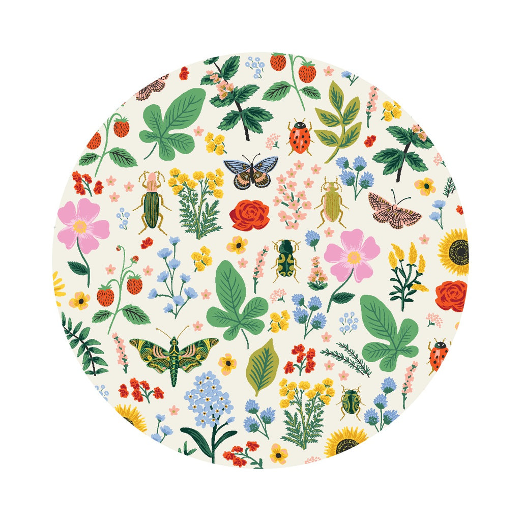 3.5 meters left! - Curio Floral in Cream Metallic - Curio by Rifle Paper Co. - Cotton + Steel Fabrics