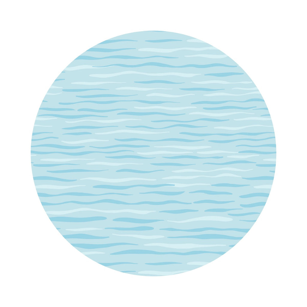 1.5 meters left! - Light Blue Waves - Puffin Rock Collection - Lewis & Irene Fabrics