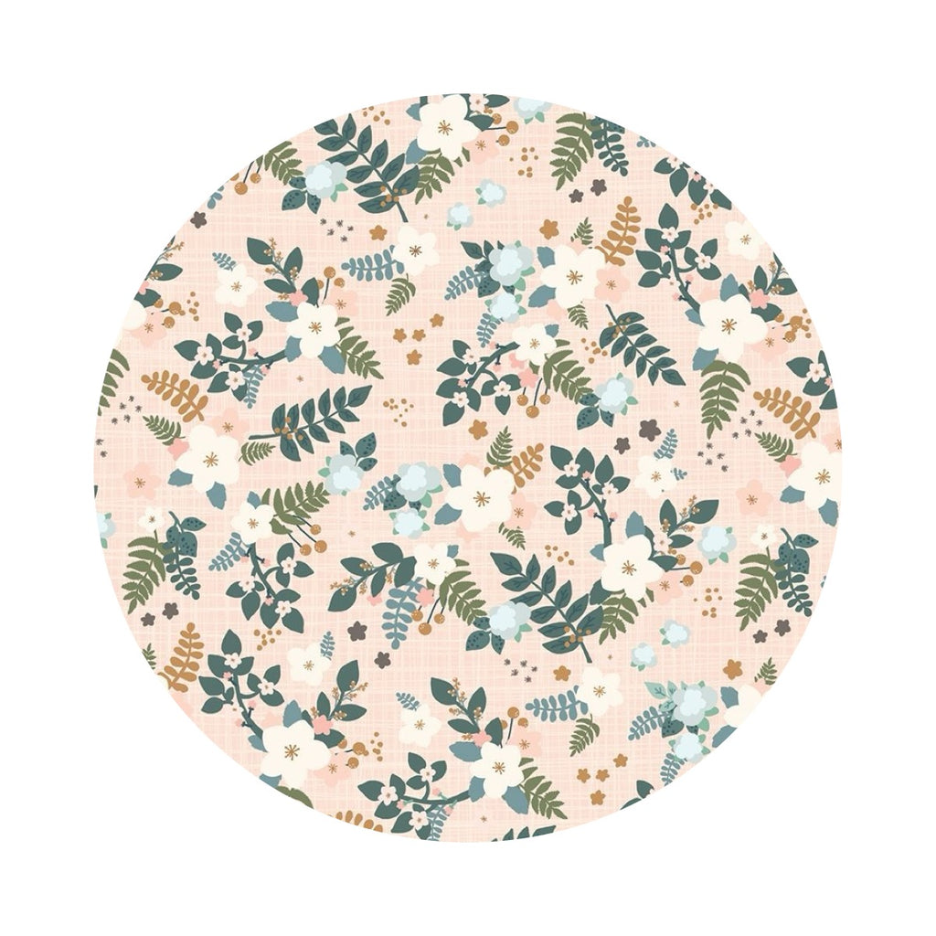 .5 meters left! - Floral in Light Peach - From Far and Wide Collection - Kate & Birdie Paper Co.