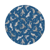 2 meters left! - Seal Bubble on Dark Blue - Puffin Rock Collection - Lewis & Irene Fabrics