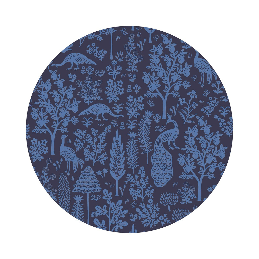 2.5 meters left! - Menagerie Silhouette in Navy Cotton - Camont Collection by Rifle Paper Co. - Cotton + Steel Fabrics