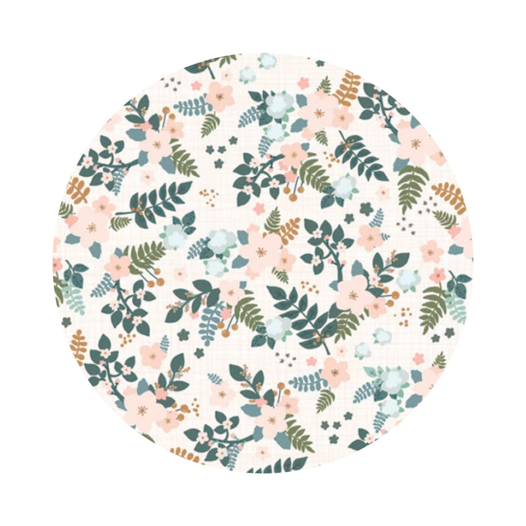 4 meters left! - Floral in Light Pink - From Far and Wide Collection - Kate & Birdie Paper Co.