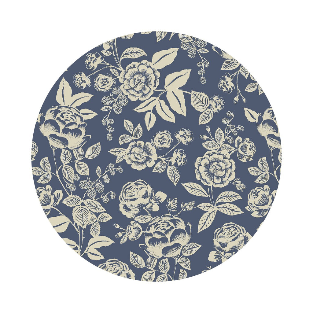 3.5 meters left! - English Rose in Blue & Cream Cotton - English Rose Collection by Rifle Paper Co. - Cotton + Steel Fabrics