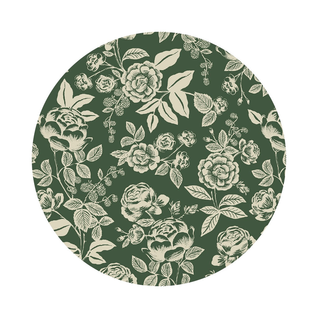 English Rose in Hunter & Cream Cotton - English Rose Collection by Rifle Paper Co. - Cotton + Steel Fabrics