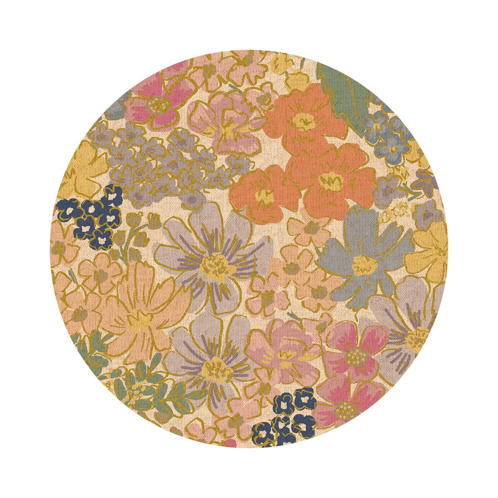 Mimi in Blush Metallic Canvas - English Rose Collection by Rifle Paper Co. - Cotton + Steel Fabrics