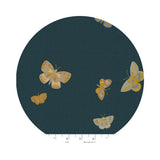 Butterfly House in Blue Metallic Canvas - English Rose Collection by Rifle Paper Co. - Cotton + Steel Fabrics
