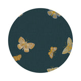 Butterfly House in Blue Metallic Canvas - English Rose Collection by Rifle Paper Co. - Cotton + Steel Fabrics