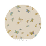 Butterfly House in Linen Colour Metallic Cotton - English Rose Collection by Rifle Paper Co. - Cotton + Steel Fabrics