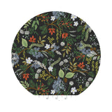 Juniper Forest in Black Cotton - English Rose Collection by Rifle Paper Co. - Cotton + Steel Fabrics