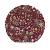 Juniper Forest in Burgundy Cotton - English Rose Collection by Rifle Paper Co. - Cotton + Steel Fabrics