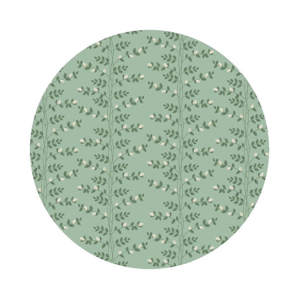 Climbing Vines in Sage Metallic - Dahlia Collection by Rifle Paper Co. - Cotton + Steel Fabrics