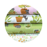 3.5 meters left! - Mischievous Kitty in Pistacio - Here Kitty Kitty Collection - Moda Fabrics
