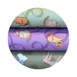 2.5 meters left! - Cats on Purple - Paws and Claws Collection - Lewis & Irene Fabrics