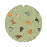 1 meter left! - Cats on Light Green - Paws and Claws Collection - Lewis & Irene Fabrics