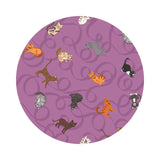 2.5 meters left! - Cats on Purple - Paws and Claws Collection - Lewis & Irene Fabrics