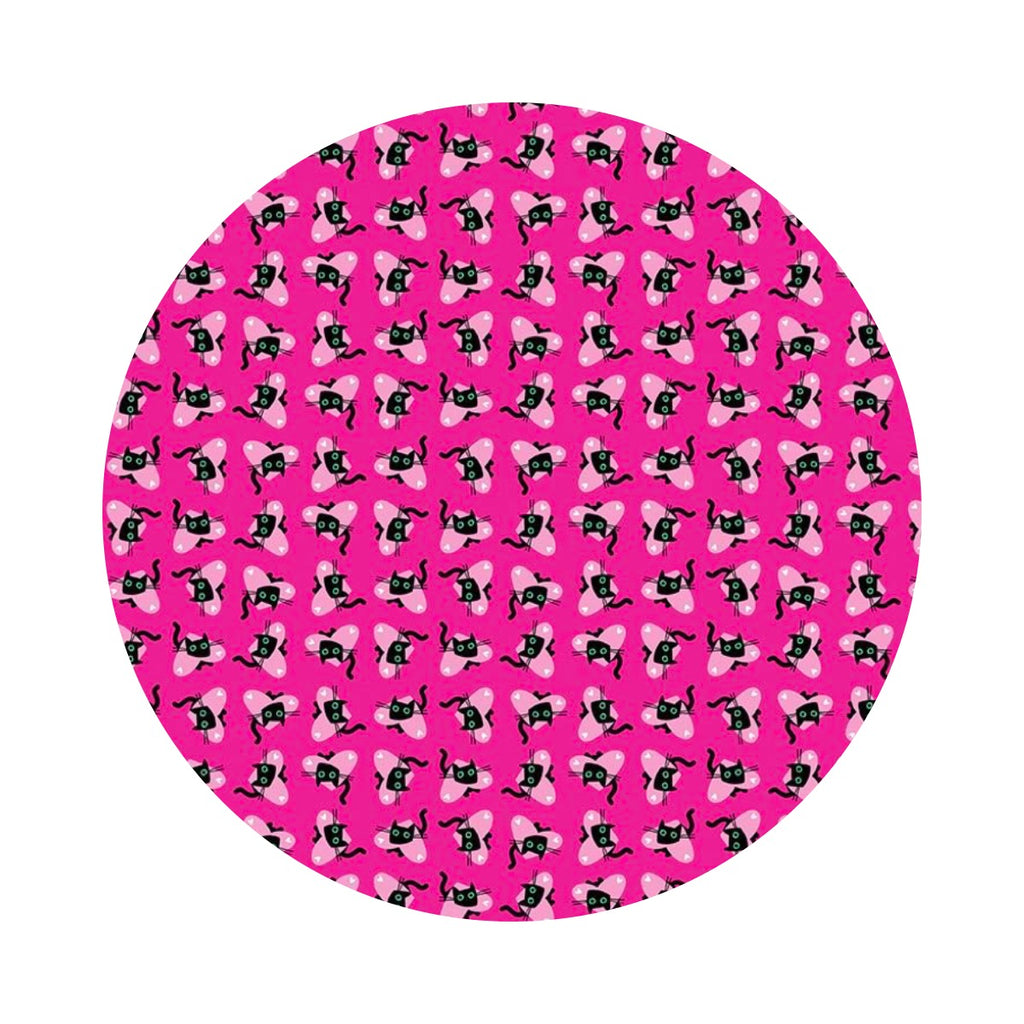 Hearty Paws in Magenta - Hugs N Purrs Collection - Dear Stella Design