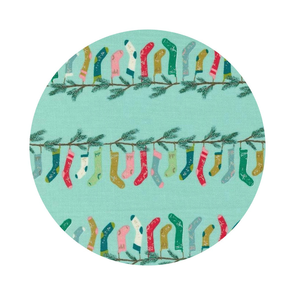 Stocking Stripe in Icicle - Cozy Wonderland Collection - Moda Fabrics