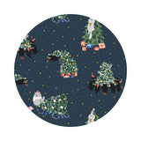 Rockin' Around the Catmas Tree in Evening Star Metallic - T'was the Night Before Catmas - Calli & Co. - Cotton + Steel Fabrics