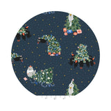 Rockin' Around the Catmas Tree in Evening Star Metallic - T'was the Night Before Catmas - Calli & Co. - Cotton + Steel Fabrics