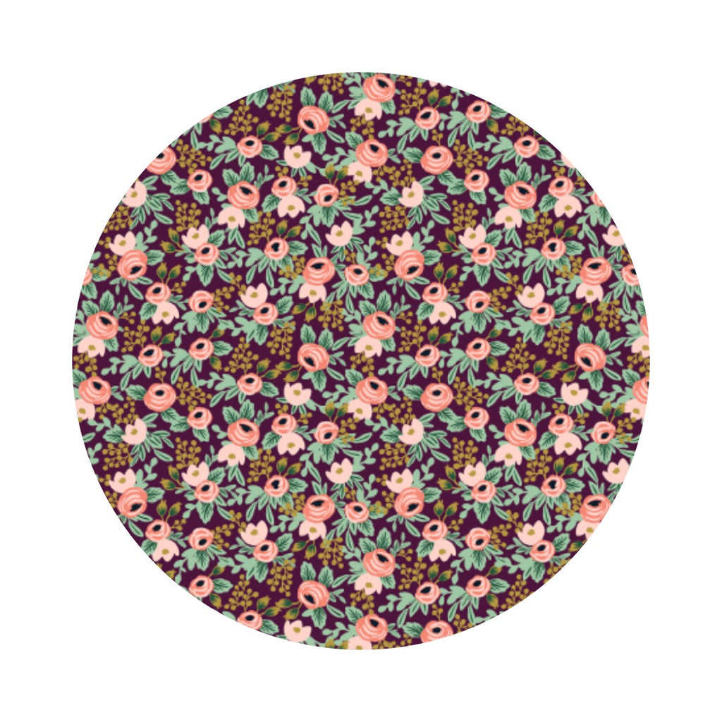 1 meter left! - Rosa in Currant  - Orchard by Rifle Paper Co. - Cotton + Steel Fabrics