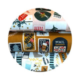 1.5 meters left! - Pleasant Surprises in Blue Teal Metallic - Merry Memories Collection - RJR Fabrics