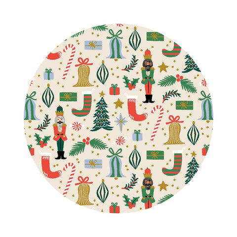 2.5 meters left! - Deck the Halls in Cream Metallic - Holiday Classics 2 by Rifle Paper Co. - Cotton + Steel Fabrics