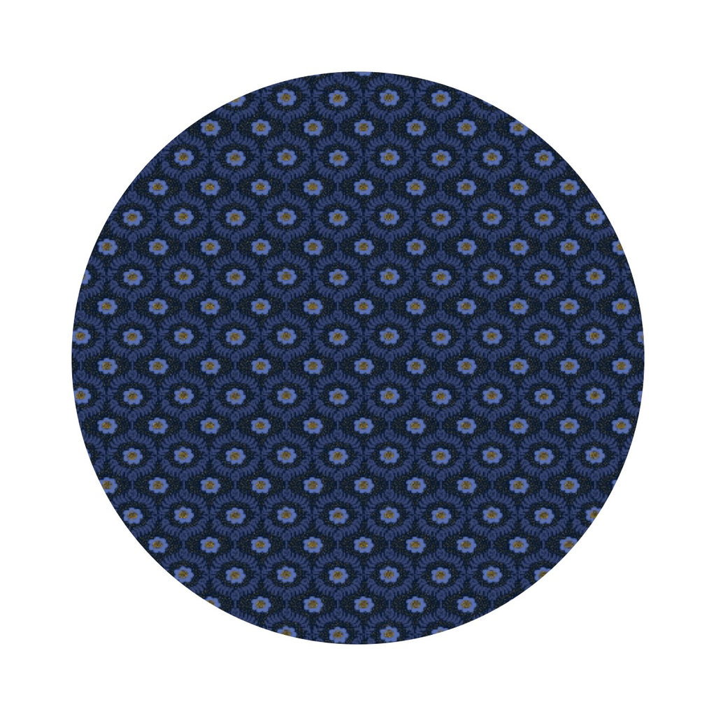 4 meters left! - Emma in Navy Cotton with Metallic - Vintage Garden by Rifle Paper Co. - Cotton + Steel Fabrics