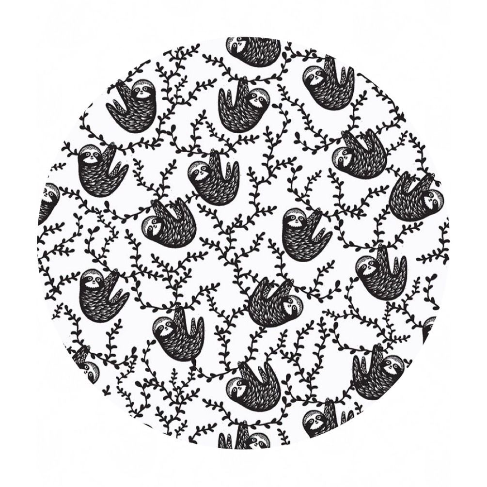 Sloths in Black and White - ABC Menagerie Collection - Dear Stella Fabrics