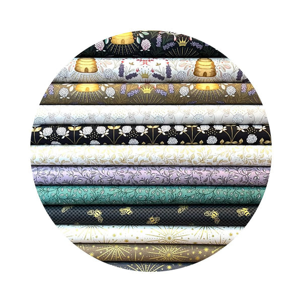 Gold Metallic Starburst on Dark Gray Honey Bee Collection Lewis