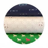 3.5 meters left! - Derby Horses in Green Knit - Derby Day Collection - Riley Blake Designs