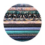 Enchanted Flowers on Dark Blue with Silver Metallic - Enchanted Collection - Lewis & Irene Fabrics