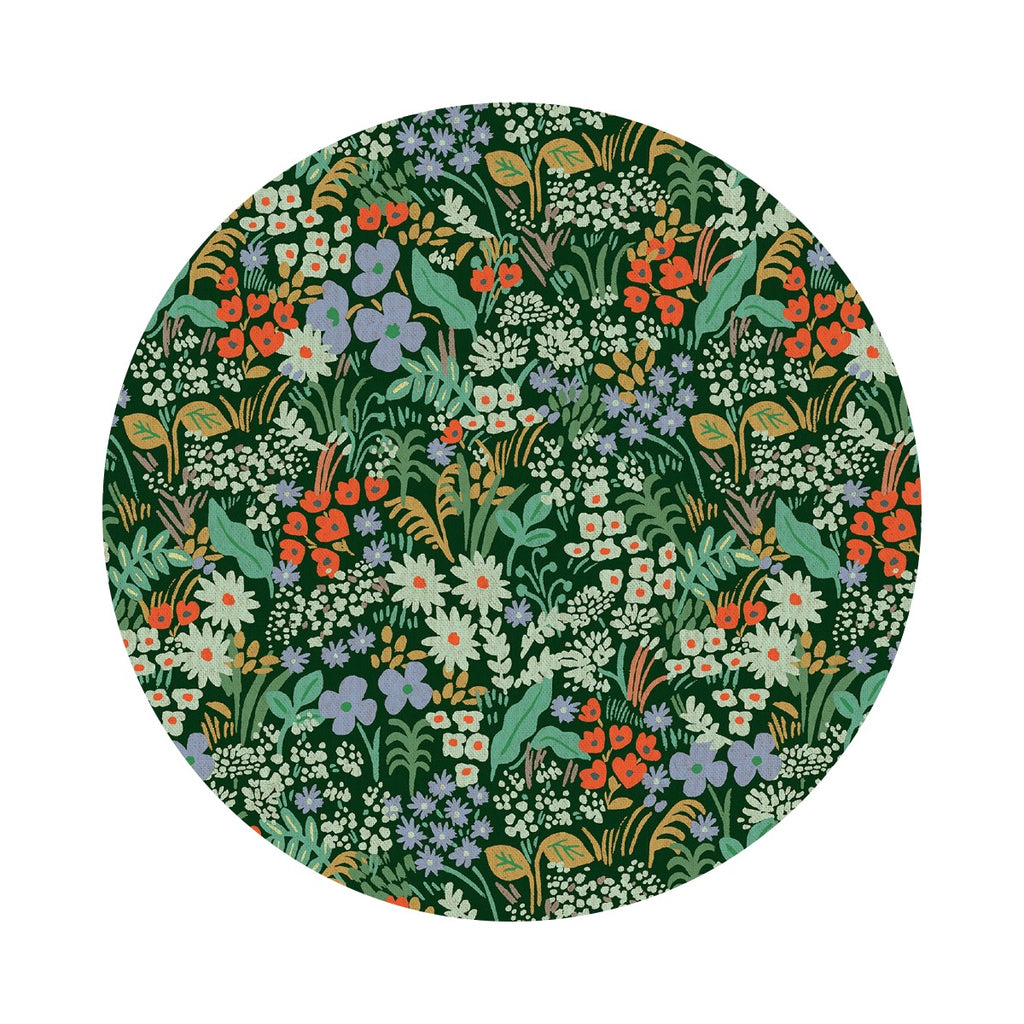2 meters left! - Meadow Canvas in Hunter - Bon Voyage Collection by Rifle Paper Co. - Cotton + Steel Fabrics