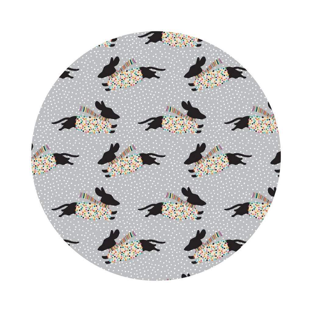2.5 meters left! - Fabulous Pups in Gray - Daschund Through the Snow Collection - Camelot Fabrics