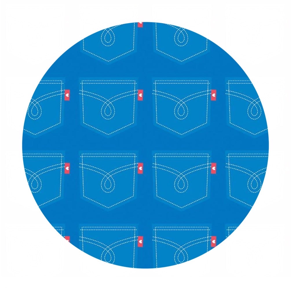 Farm Pockets in Blue - Down on the Farm Collection - Riley Blake Designs