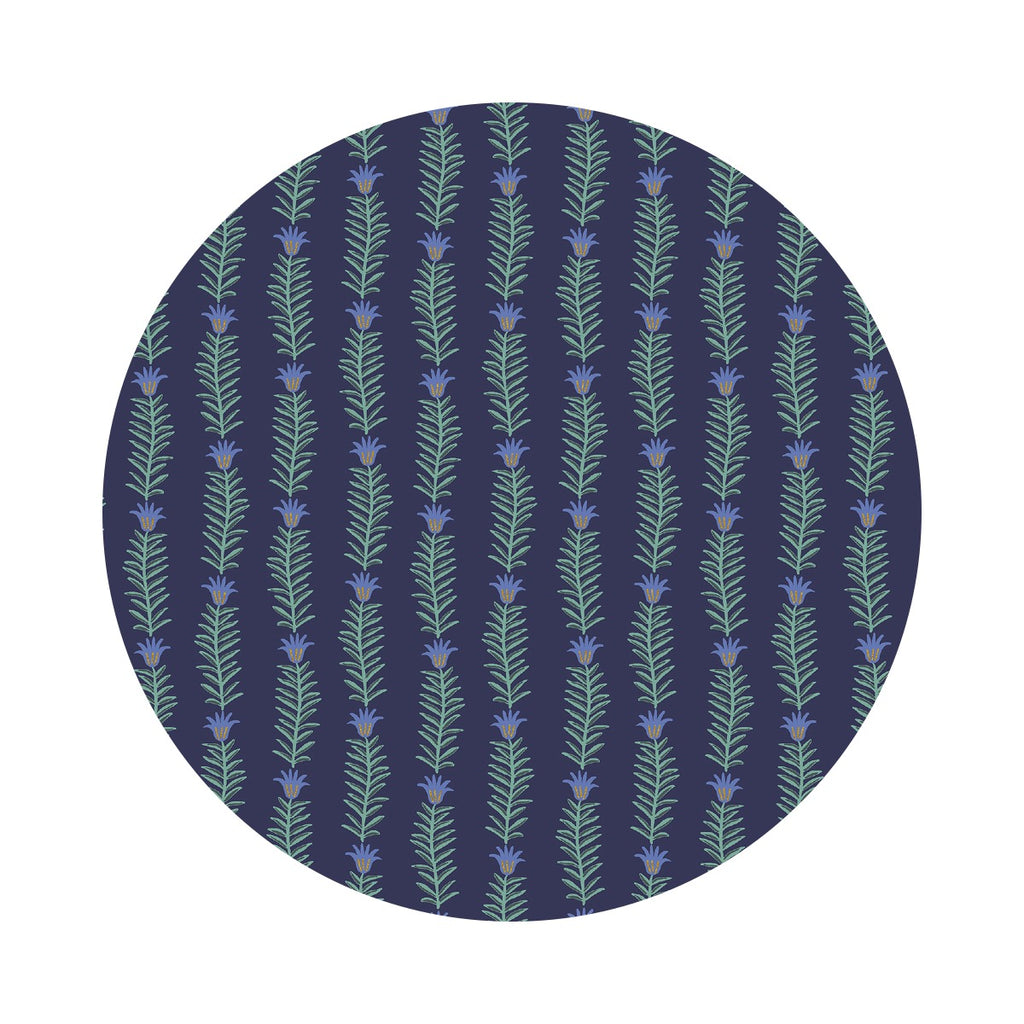 3 meters left! - Eden in Navy Cotton with Gold Metallic - Camont Collection by Rifle Paper Co. - Cotton + Steel Fabrics