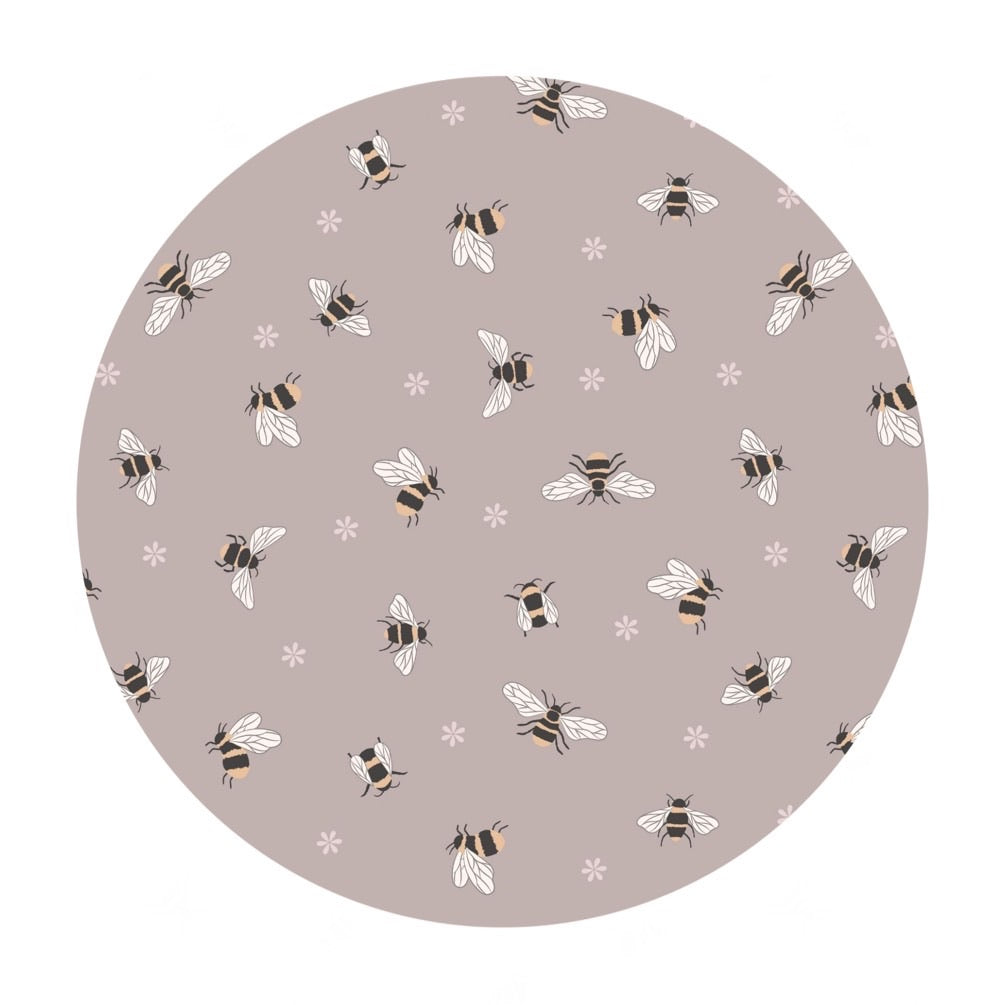 2.5 meters left! - Bees on Lilac - Queen Bee Collection - Lewis & Irene Fabrics