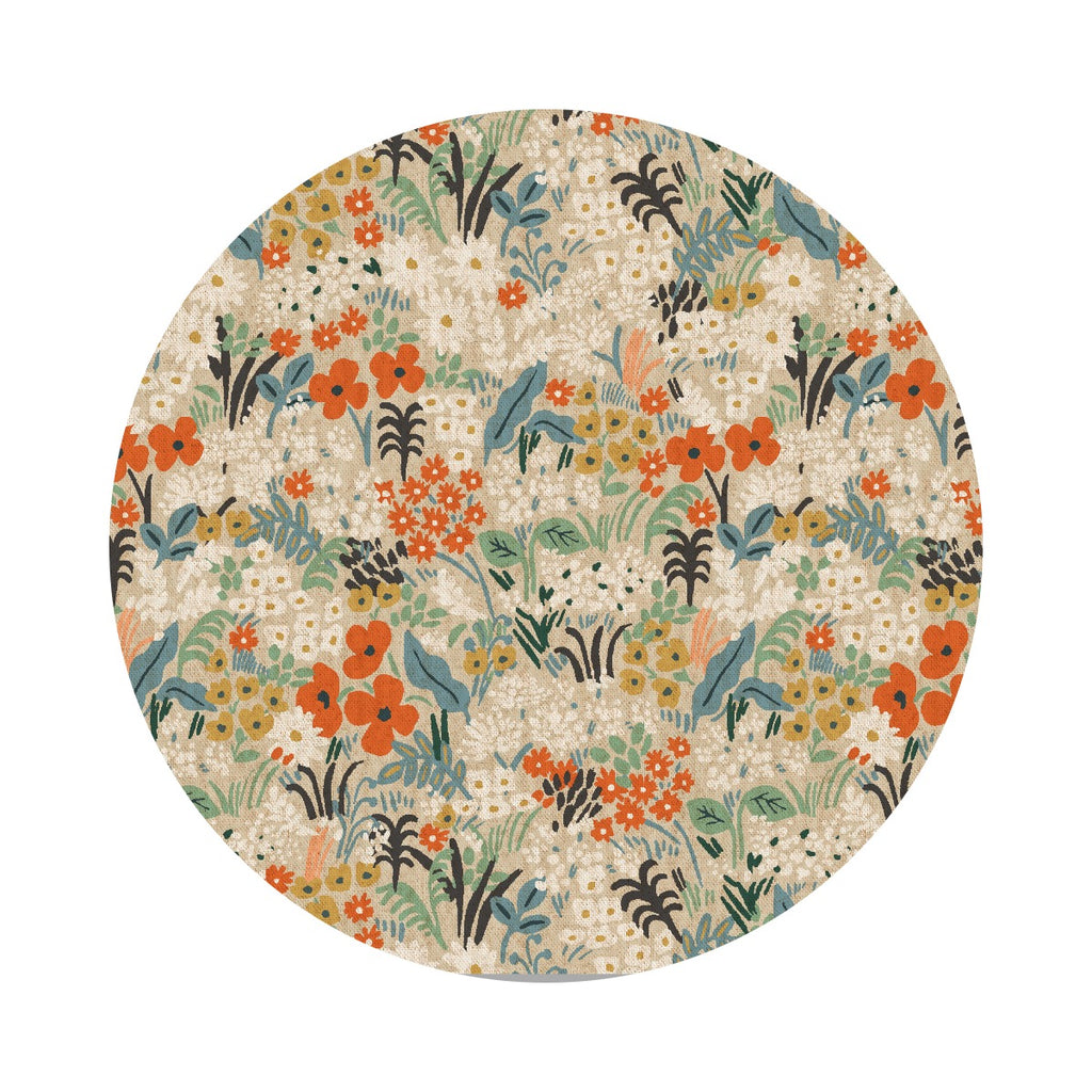 Meadow in Flax Unbleached Canvas with Metallic - Bon Voyage Collection by Rifle Paper Co. - Cotton + Steel Fabrics