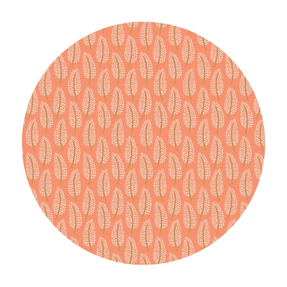 2.5 meters left! - Plumage in Metallic Orange - Black Swan Collection - Camelot Fabrics