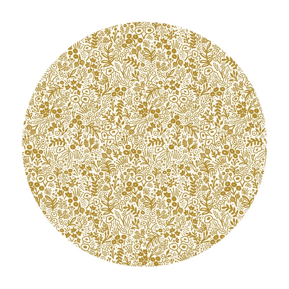 Tapestry Lace in Gold Metallic Cotton - Basics by Rifle Paper Co. - Cotton + Steel Fabrics