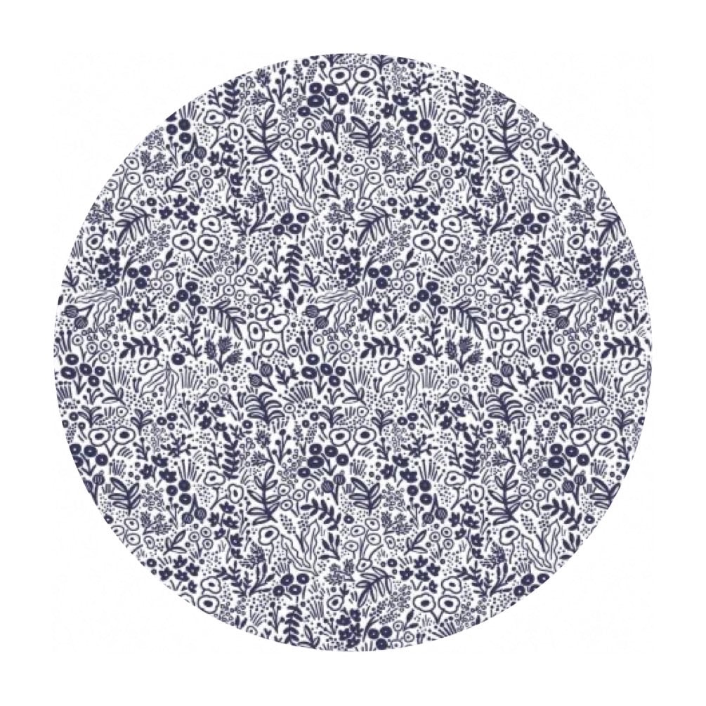 1.5 meters left! - Tapestry Lace in Navy Cotton - Basics by Rifle Paper Co. - Cotton + Steel Fabrics