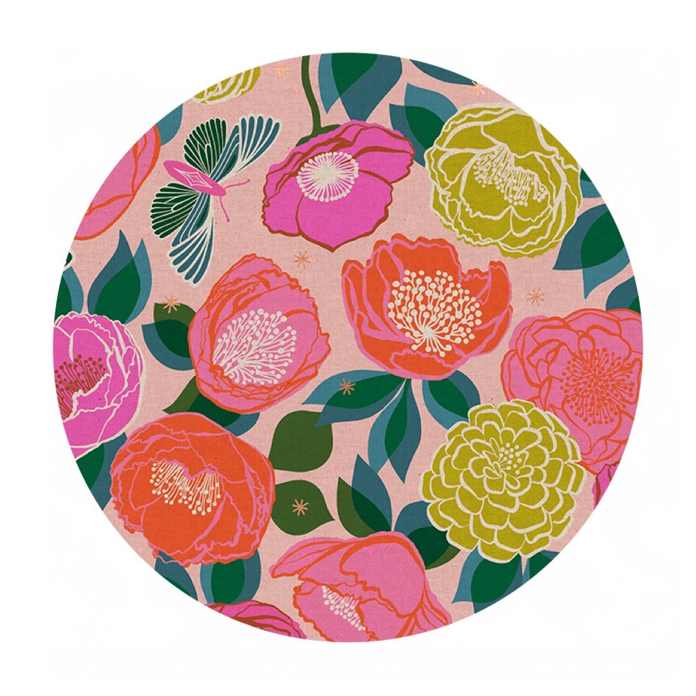 Stay Gold Linen Canvas in Pink - Stay Gold Collection - Melody Miller - Ruby Star Society