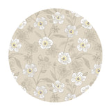 1.5 meters left! - Rambling Floral on Dark Cream - Botanic Garden Collection - Lewis & Irene Fabrics