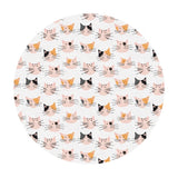 Cat Faces on White - Tails & Whiskers Collection - Paintbrush Studio Fabrics