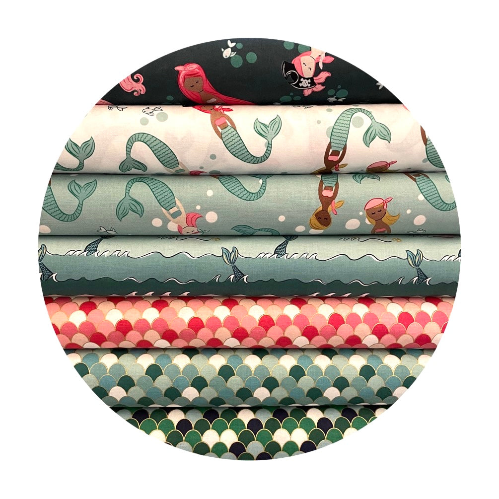 7 Piece Half Meter Bundle - Ahoy! Mermaids Collection - Riley Blake Designs
