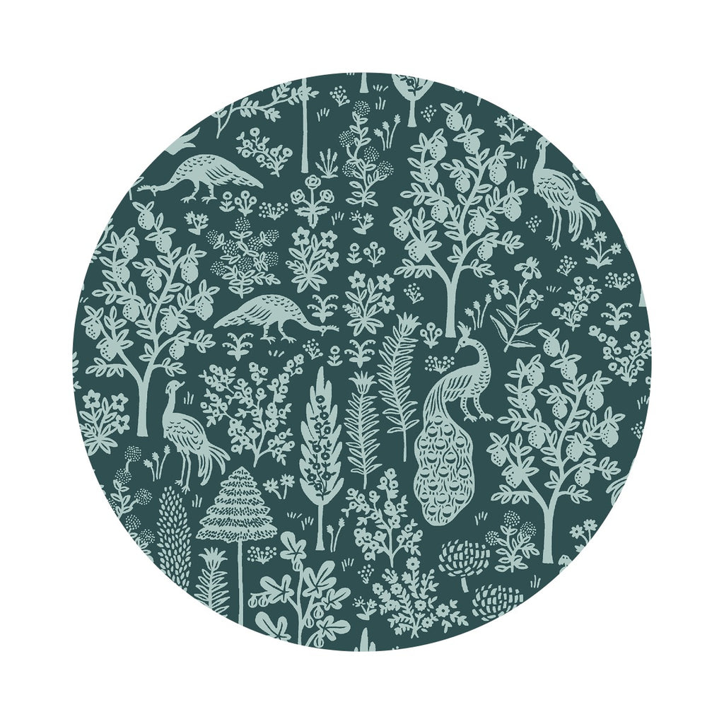 2 meters left! - Menagerie Silhouette in Emerald Cotton - Camont Collection by Rifle Paper Co. - Cotton + Steel Fabrics