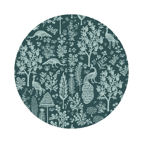 Menagerie Silhouette in Emerald Cotton - Camont Collection by Rifle Paper Co. - Cotton + Steel Fabrics