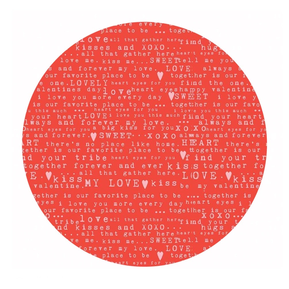 1.5 meters left! - Love Text in Red - Sending Love Collection - Riley Blake Designs
